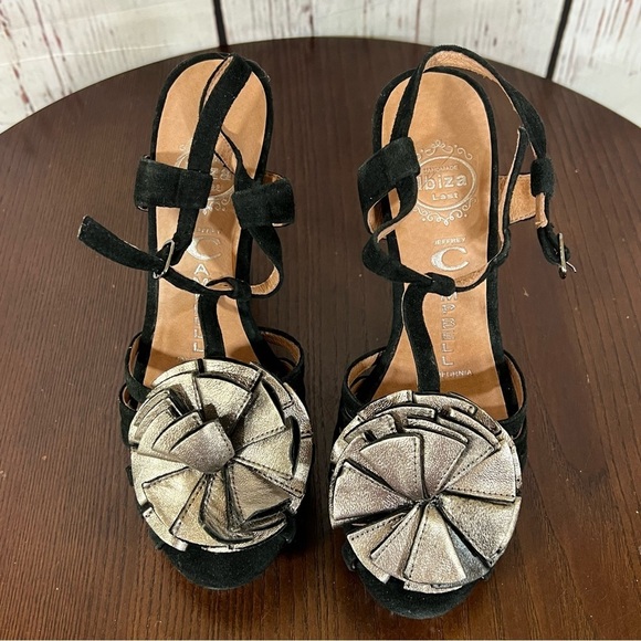 JEFFREY CAMPBELL DIANA Black and Bronze Gold Women's Platform Heels 7.5 NIB - Picture 4 of 16